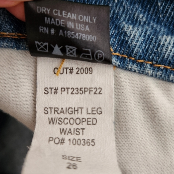 NWT Brandon Maxwell | Scooped Waist Straight Leg Jeans in Trinity Wash - Size 26 - Picture 12 of 13